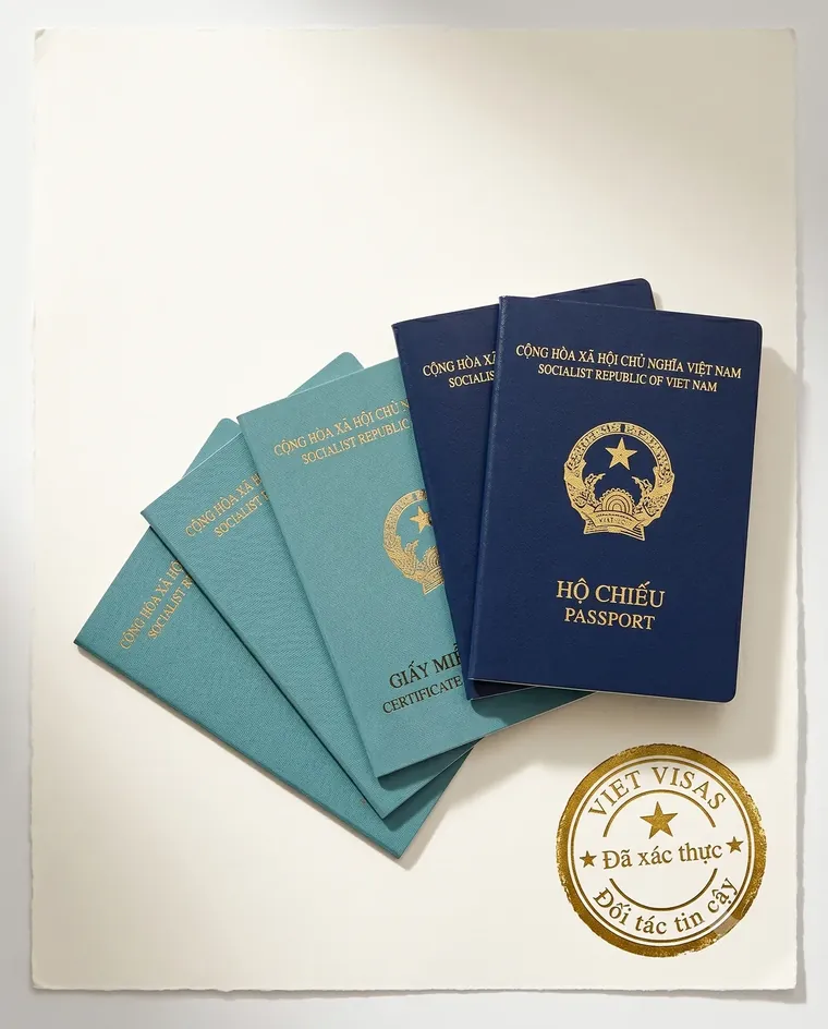 Vietnamese passports and visa-exemption certificates, verified by VIET VISAS